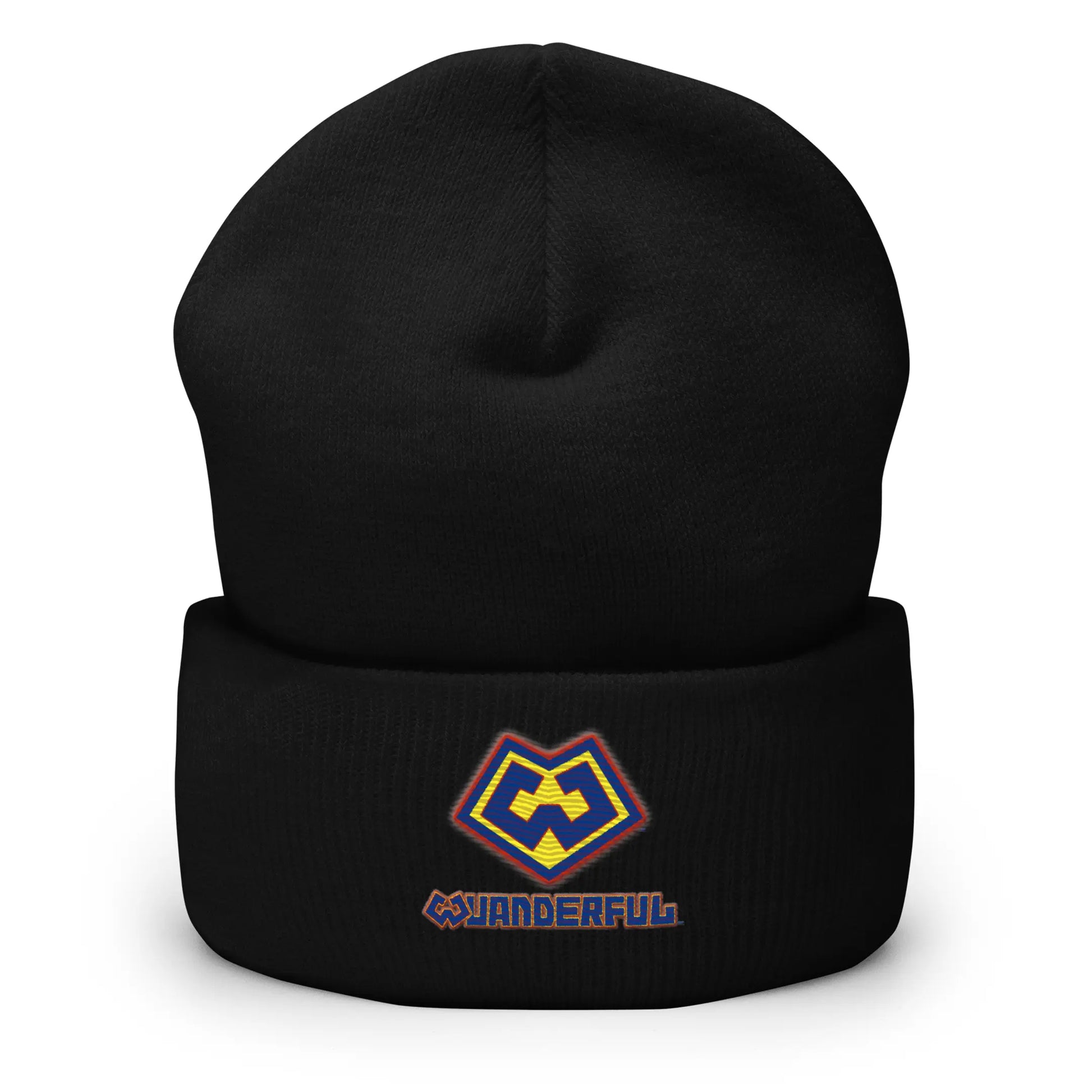 Wuanderful Locos logo on a limited edition black knit beanie cap