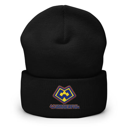 Wuanderful Locos logo on a limited edition black knit beanie cap