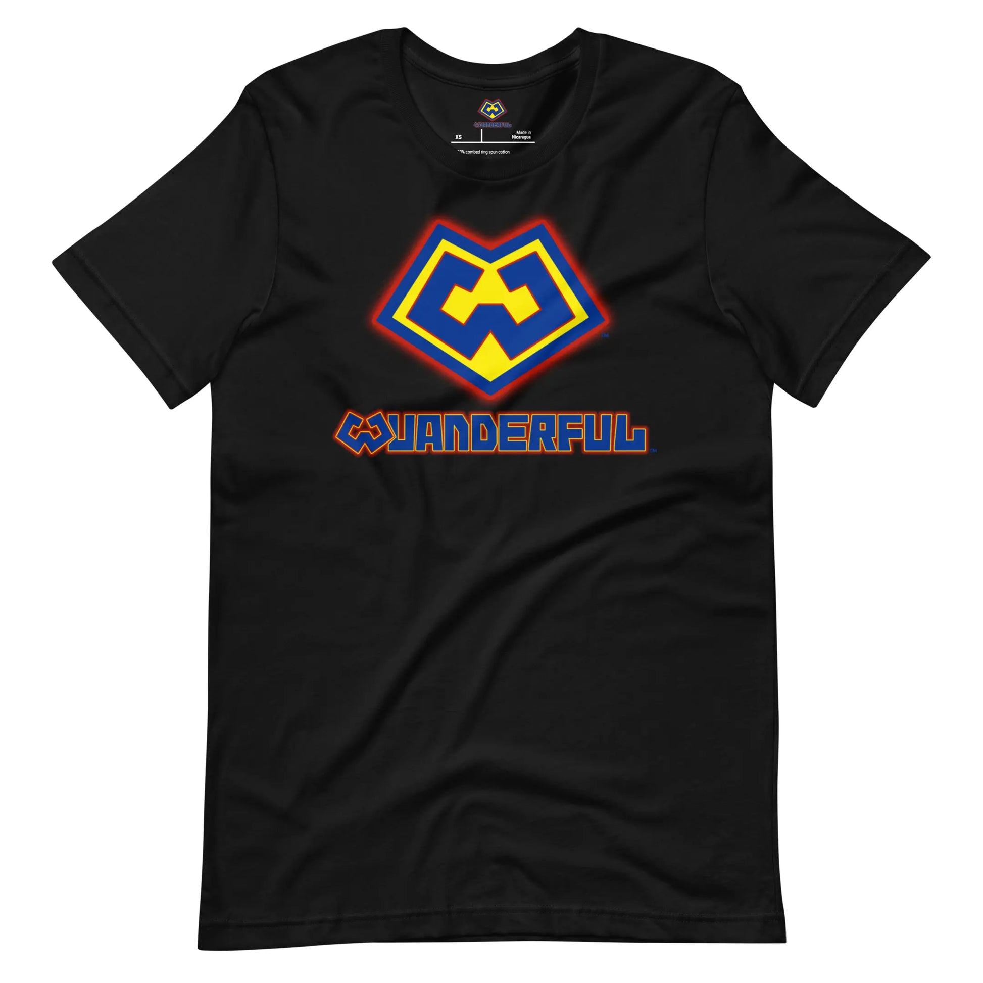 Wuanderful Locos cartoon logo on a black limited edition t-shirt