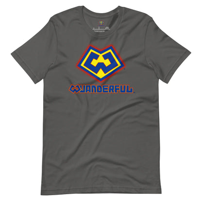 Wuanderful Locos cartoon logo on a gray limited edition t-shirt
